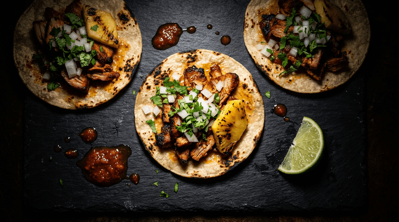 Colorful tacos overhead